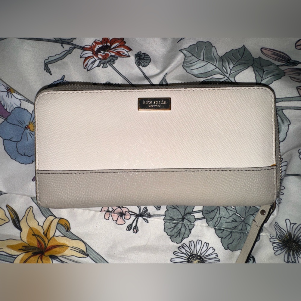 Kate Spade Ivory Wallet with Gold Accents